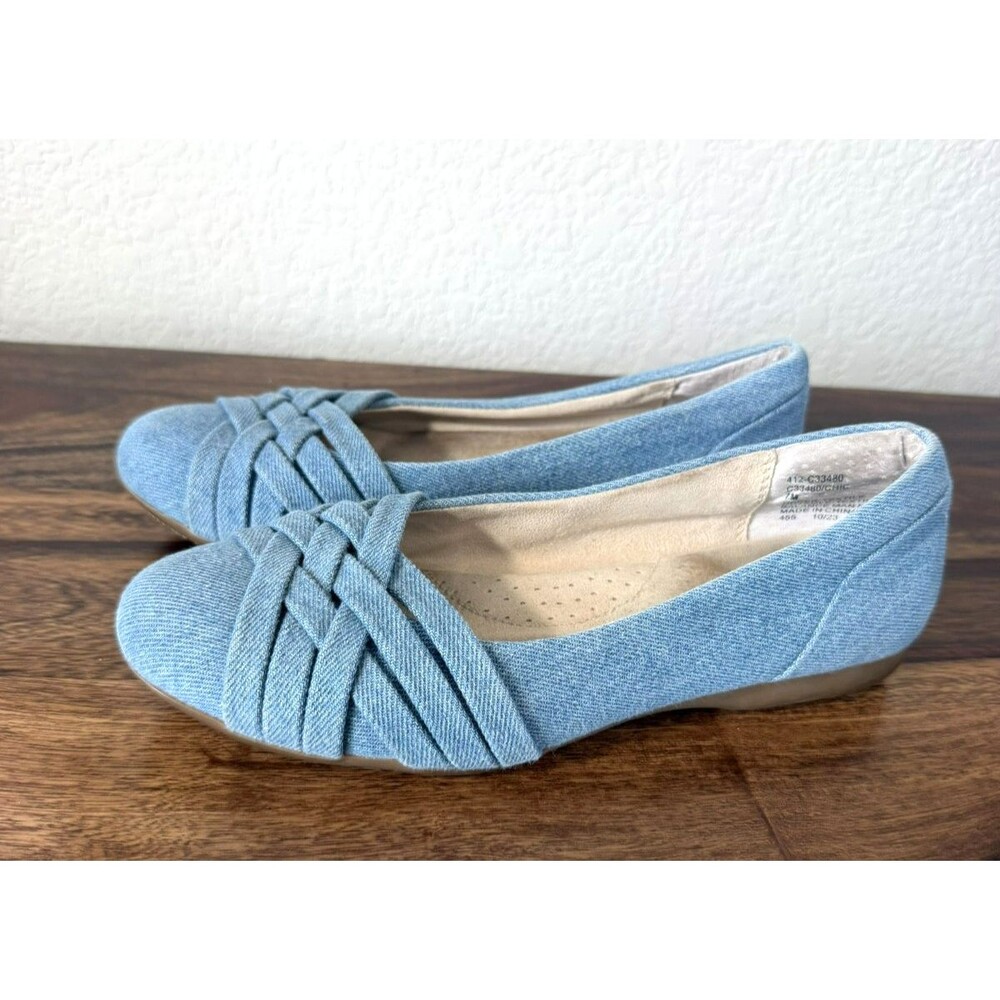 Cliffs Light blue denim shoes chambray crossover comfort  7M cushioned